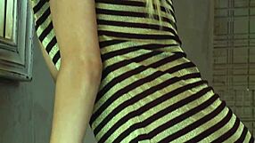 Footjob turns into deep fuck by sink for cute blonde