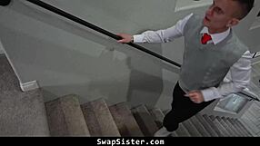 Hot School Girls Aria Valencia and Vanessa Moon Play Naughty Game with Stepbrothers in Taboo Orgy