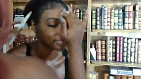 Curious ebony babes Naejae and Paris compare their sexy big asses in intriguing French body fetish play.