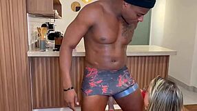 she came to take my measurements but when she saw my thick cock she just had to suck it