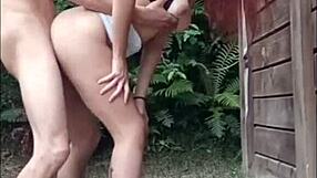 I went sunbathing when my neighbor arrived and fucked me like a wet pussy slut.