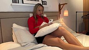 she came to take my measurements but when she saw my thick cock she just had to suck it