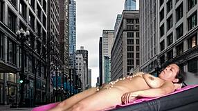 Preview of New York Temptation with Agarabas and Olpr in Outdoor Shaved Pussy Lick