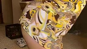 Joan Day slips into see-through tights! She flaunts that curvy chubby body with big ass!