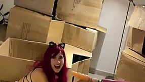 MY SEX MACHINE FUCKS DEEP THROAT WITH HUGE DILDO ON TEEN 18+ CAT GIRL IN HARDCORE FETISH BLOWJOB