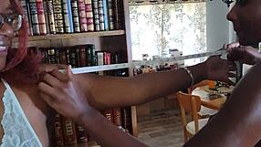 Curious ebony babes Naejae and Paris compare their sexy big asses in intriguing French body fetish play.