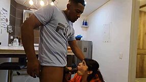 Oh yeah, busty Jennie, fuck that pizza delivery guy in hot interracial action