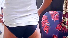 Ever thought about getting feminized with tight panties and jeans before heading to work, showing off that small cock?