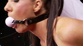 Feel my big tits rubbing against yours in this hot bondage play