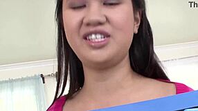 Cute 19 yo Asian teen Carmina Kai takes first-time huge cock deep in pov blowjob and facial cumshot