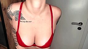 You want more from this European redhead teen with tattoos and small waist