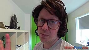 British Slut Sucking Nerds Cock For First Time Facial.