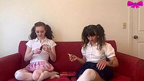 Hey, check out this taboo teen 18+ daddy's girl in pigtails smoking cigars in her catholic school uniform with a brunette slut for some lesbian fetish fun 😏