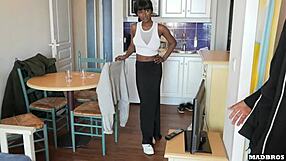 oh god, this dominatrix guard with big tits catches us and starts sucking to dodge the police... wants in on the threesome action.