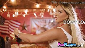 You gotta see this big fake tits blonde teen 18+ Kayley Gunner get naked after her hot striptease