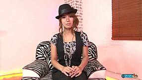 Are you watching this solo girl masturbating on zebra sofa in lingerie and stockings just for us?