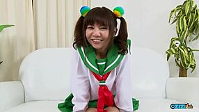 Cute Asian Girl in Casting Interview with Lingerie and Fingering