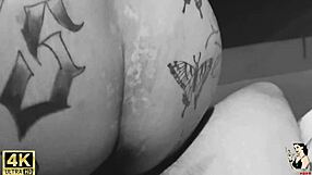 naughty aunt paty angel teases in costume before sitting hard with her big pussy on buttplug in homemade trailer