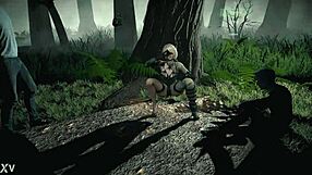 Nier Automate 2B does sexy striptease modeling then gets assfucked hard