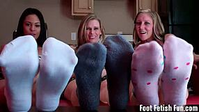 I Want You To Shoot Your Hot Cum All Over Our Sexy Feet In This Lesbian Footjob Fetish Session