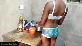 I love passionate sex with my petite 18+ girlfriend in big panties for this homemade naija family video