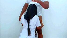 Afterschool couple fuck hard with passionate riding and tight wet pussy action in homemade video