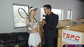 What Could Happen With A Busty Tranny Showing Off Her Big Tits In Seductive Shemale Action