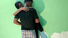 What starts as innocent college flirting escalates to wild double penetration with a massive cock