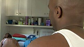 haley sweet explores black cock stretching her tight teen 18+ pussy in fishnets