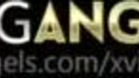 Three stunning chicks dive into sharing hard cocks, riding and licking in wild group action