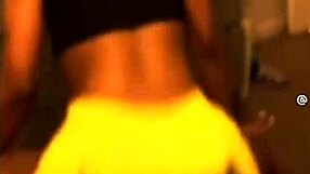 Whoa, check out this ebony chick in tight leggings – her big ass feels way softer than any water bed! 😏🍑