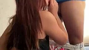 Amateur Latina gives a sloppy interracial blowjob in her first time with intense close-up action