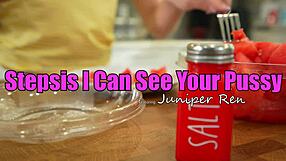 Juniper Ren feels intense passion begging for every creampie drop inside her shaved pussy while riding stepbro