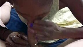 What happens when a skinny black teen 18+ delivers an intense blowjob and titty fuck to a white guy for views?