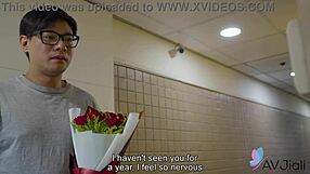 stacy loves getting bent over for doggystyle in her shaved asian pussy