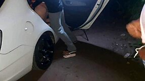 Wife Covered In Cum From Strangers' Cocks During Intense Park Dogging While Cuckold Watches