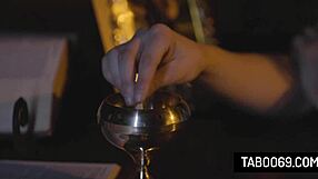 Pervert priest bends virgin teen penelope kay over for rough anal assfucking doggystyle