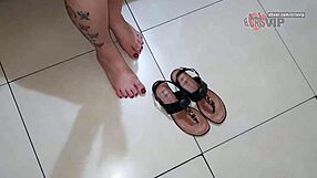 In this trailer, submissive wife cristina almeida gets dominated with foot licking, cum swallowing, and rough fucking while cuckold husband waits outside the room.