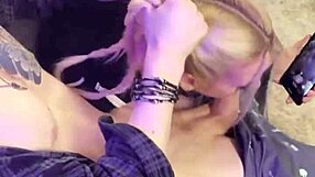 blonde pigtail slut with small tits submits to roommate's monster cock for wet deepthroat face fucking and drooling throatjob in dorm