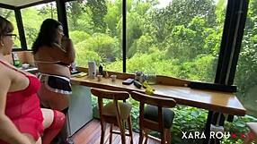 Mucama's Fat Ass Takes Bareback Halloween Threesome Creampie from Big Black Cocks