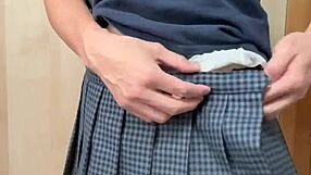 Hey check this cute japanese maid in sexy lingerie with buttplug and pierced nipples getting spanked and enjoying anal fun