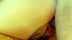 Throbbing cock pumps tight pussy creampie close up cute.