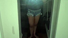 Amateur couple in quickie with big cock anal creampie and fingering leading to orgasm