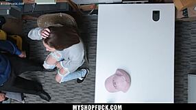 lp officer catches teen shoplifter spying in office. he offers her way out through turn around program at myshopfuck