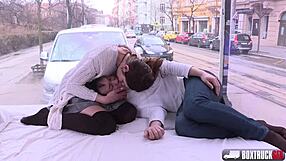 Jessica Bell's big ass catches hot cumshot in public