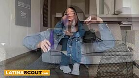 this latina bbw with big tits gets her pussy stretched by monster white cock during couch casting interview