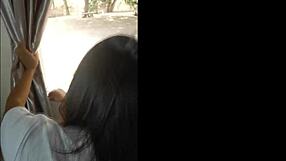 Thai nurse slut gets tight shaved pussy drilled by monster cock in office