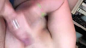 BBW Milf Sucking And Milking Huge Uncut Cock All Over Her Massive Tits!