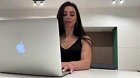 come on babe almendra gala, give me that hard sex and blowjob in office with your muscular body