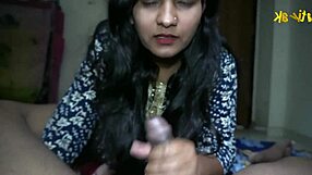 Real indian couple homemade blowjob handjob kissing leads to natural tits sex